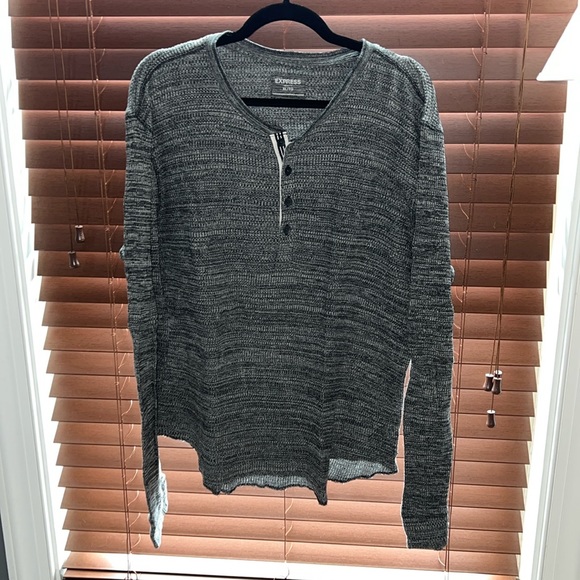 Express Other - Men’s Express grey/black Henley